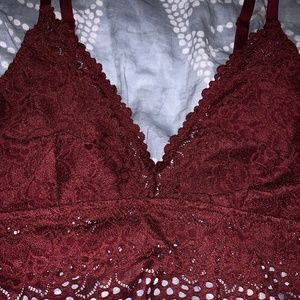 Aerie / American Eagle  Red Wine Lace Bralette
